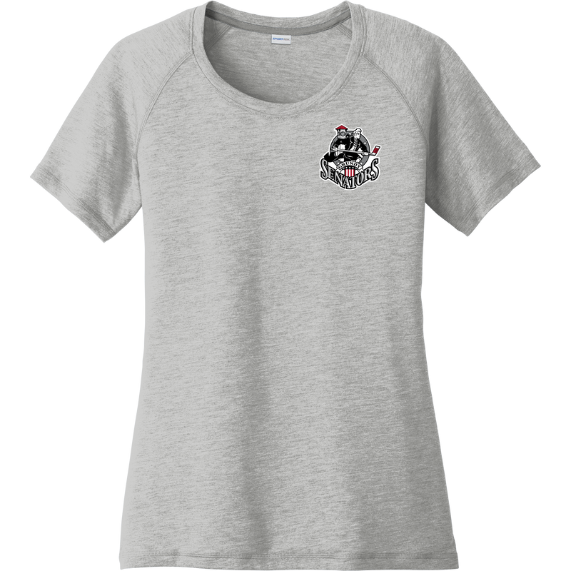 Grundy Senators Ladies PosiCharge Tri-Blend Wicking Scoop Neck Raglan Tee