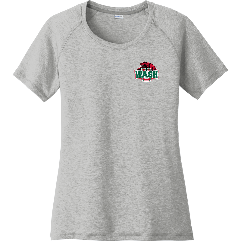 Wash U Ladies PosiCharge Tri-Blend Wicking Scoop Neck Raglan Tee