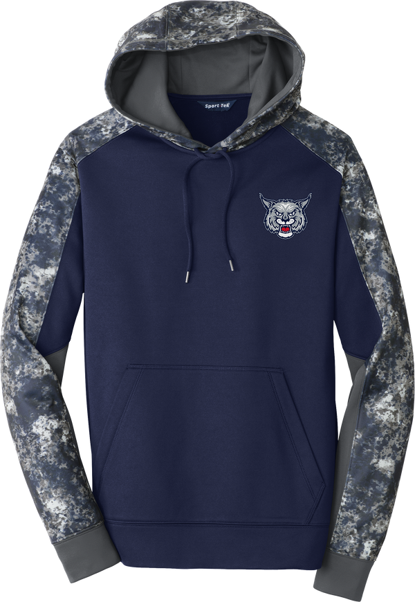 CT Bobcats Sport-Wick Mineral Freeze Fleece Colorblock Hooded Pullover